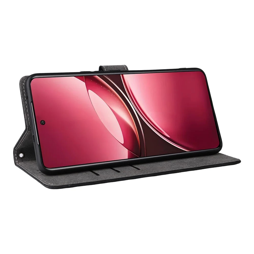 For vivo V50 5G Case Wallet RFID Blocking PU Leather Cover Viewing Stand - Black - 4