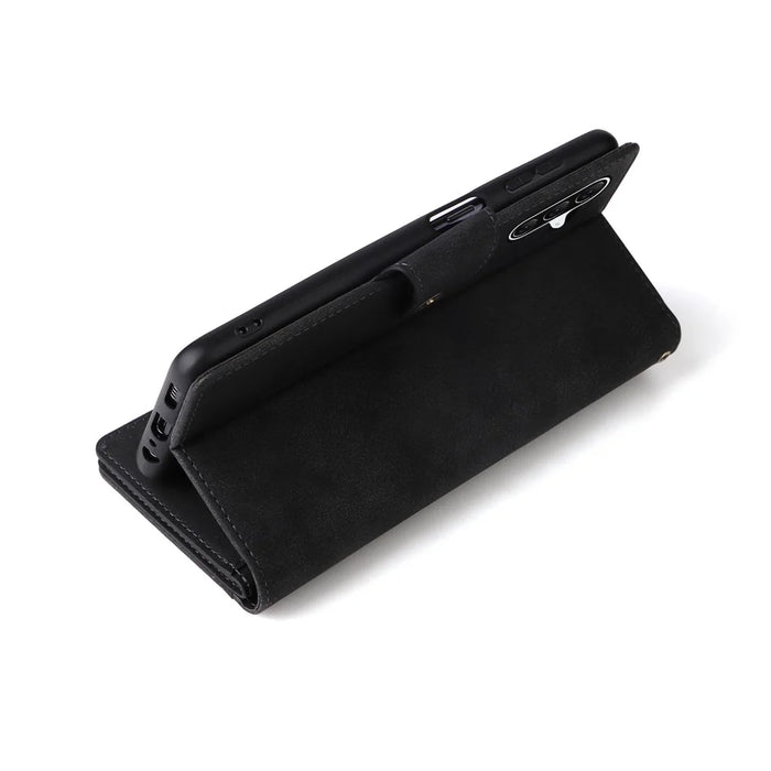 For Samsung Galaxy A36 5G Case Zipper Wallet Leather Stand Phone Cover Rivet Decor - Green - 5