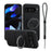VILI D-THS Series for Google Pixel 9 Pro / 9 Magnetic Case Ring Kickstand PC TPU Phone Back Cover with Strap - Black - 1