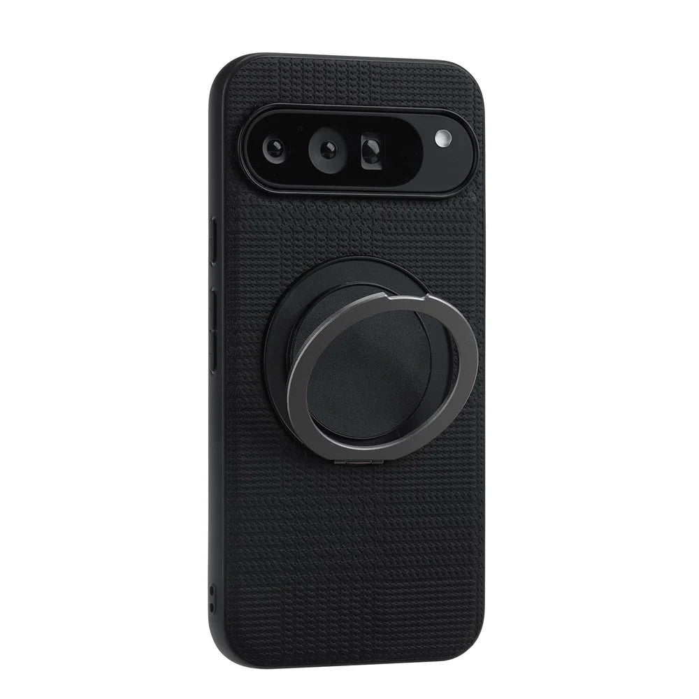 VILI D-THS Series for Google Pixel 9 Pro / 9 Magnetic Case Ring Kickstand PC TPU Phone Back Cover with Strap - Black - 5