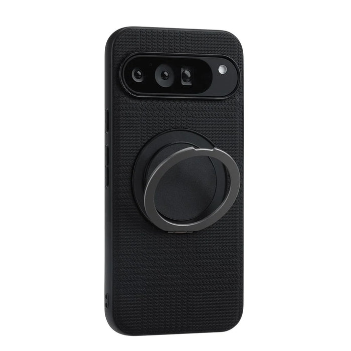 VILI D-THS Series for Google Pixel 9 Pro / 9 Magnetic Case Ring Kickstand PC TPU Phone Back Cover with Strap - Black - 5