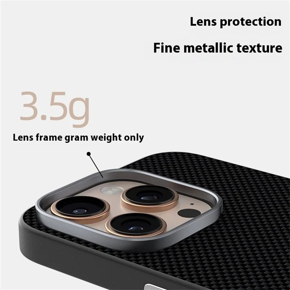 ABEEL For iPhone 16 Pro Case Compatible with MagSafe Printed PC TPU Aluminum Alloy Leather Phone Cover - Green - 6