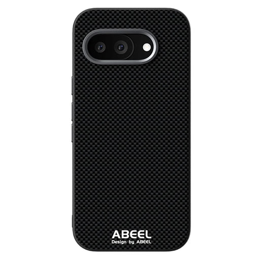 ABEEL For Google Pixel 9a Magnetic Case Printed PC TPU Aluminum Alloy Leather Phone Cover - Black - 1