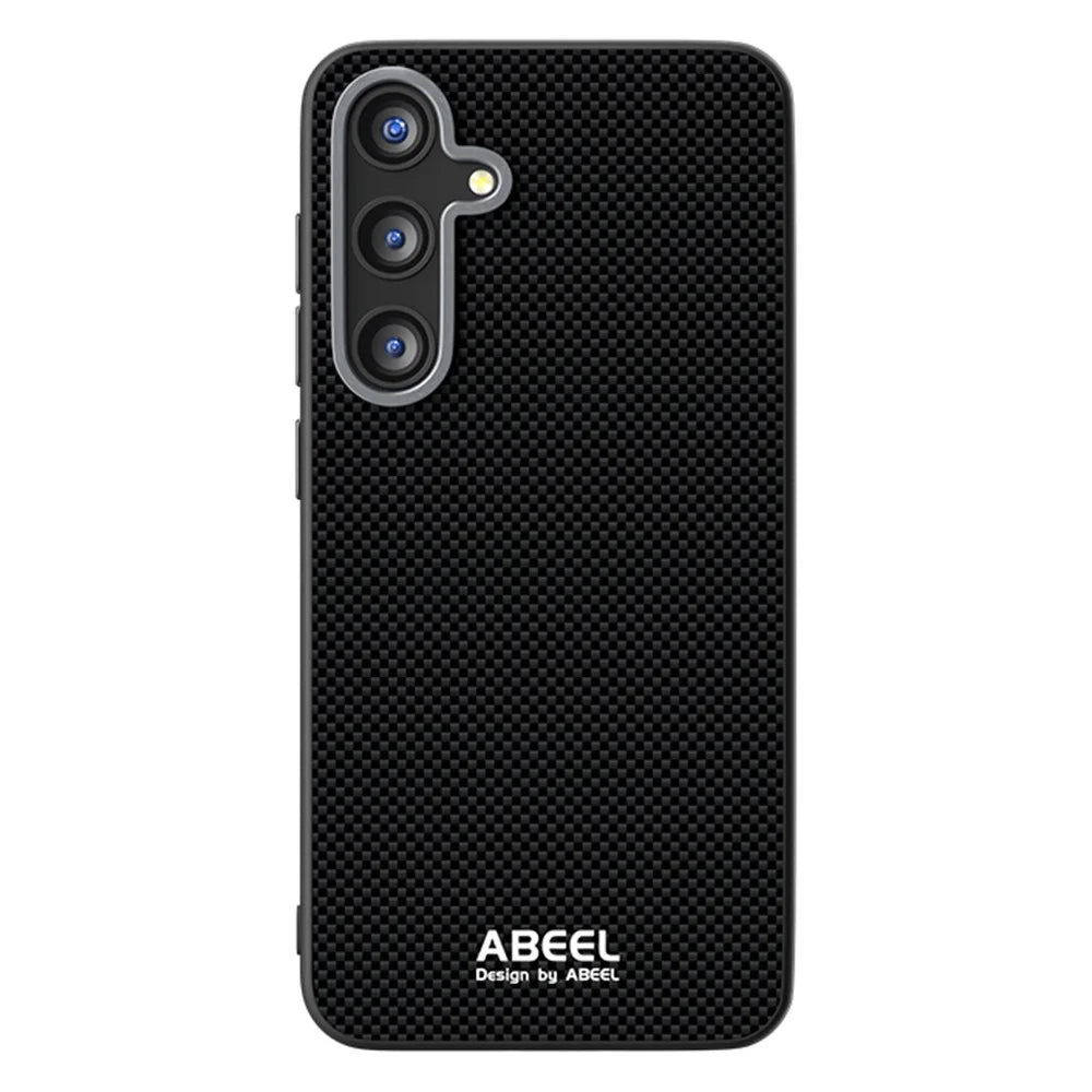 ABEEL For Samsung Galaxy S25+ Magnetic Case Printed PC TPU Aluminum Alloy Leather Phone Cover - Black - 1