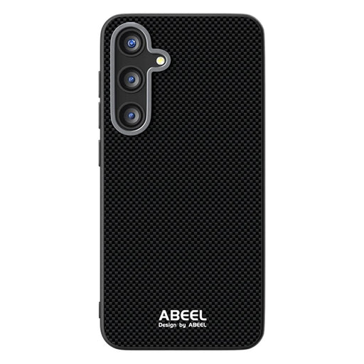 ABEEL For Samsung Galaxy S25 Magnetic Case Printed PC TPU Aluminum Alloy Leather Phone Cover - Black - 1