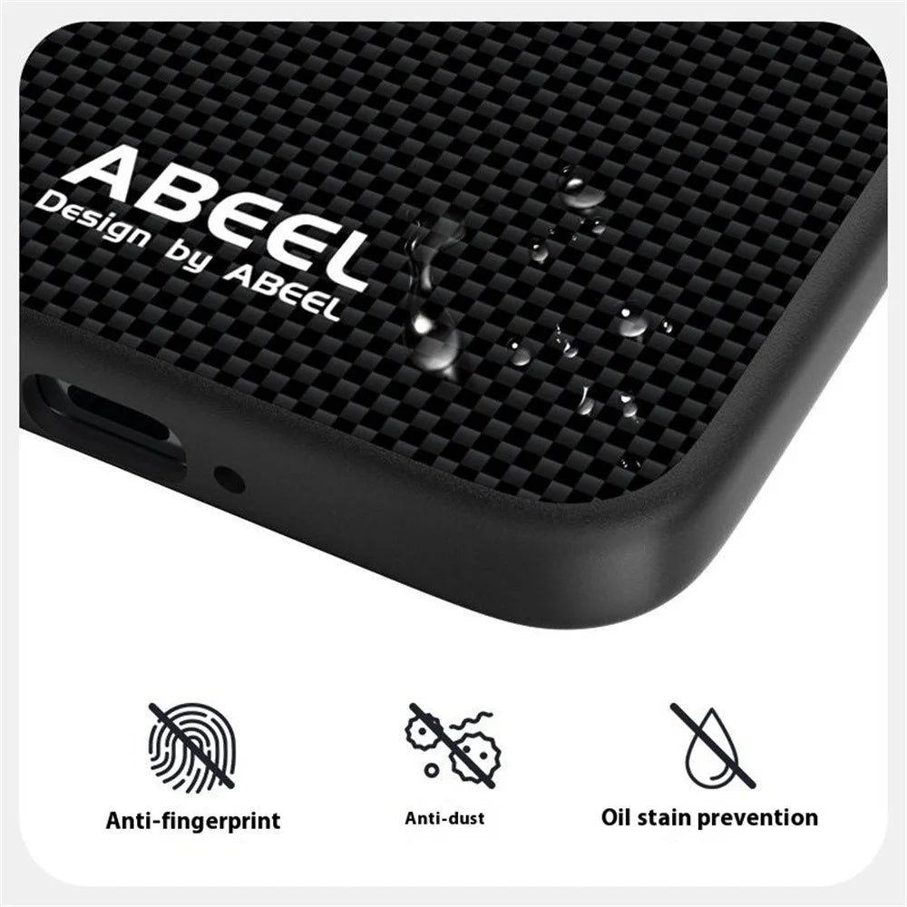 ABEEL For ZTE nubia Red Magic 7 Magnetic Case Printed PC TPU Aluminum Alloy Leather Phone Cover - Black - 5