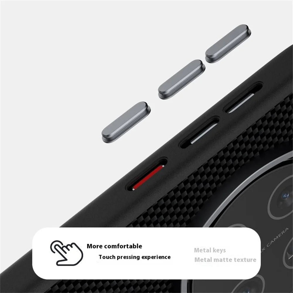 ABEEL For ZTE nubia Red Magic 7 Magnetic Case Printed PC TPU Aluminum Alloy Leather Phone Cover - Black - 6