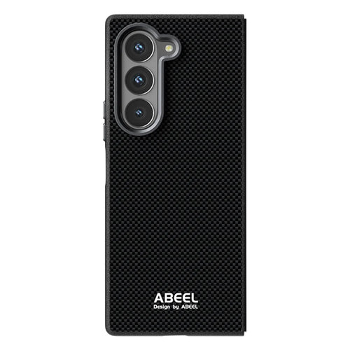 ABEEL For Samsung Galaxy Z Fold6 5G Case Hidden Magnetic Printed PC TPU Aluminum Alloy Leather Phone Cover - Black - 1