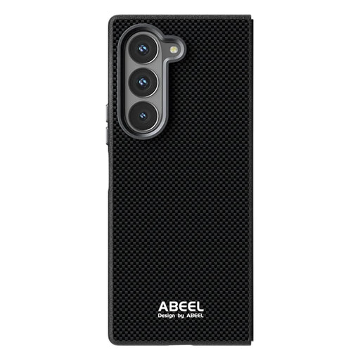 ABEEL For Samsung Galaxy Z Fold6 5G Case Hidden Magnetic Printed PC TPU Aluminum Alloy Leather Phone Cover - Black - 1