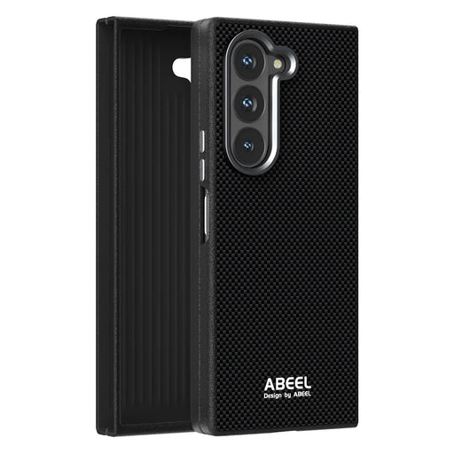 ABEEL For Samsung Galaxy Z Fold6 5G Case Hidden Magnetic Printed PC TPU Aluminum Alloy Leather Phone Cover - Black - 2