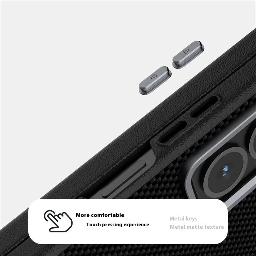 ABEEL For Samsung Galaxy Z Fold6 5G Case Hidden Magnetic Printed PC TPU Aluminum Alloy Leather Phone Cover - Black - 5