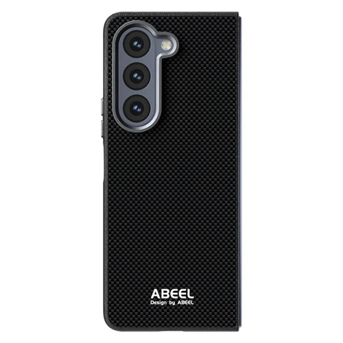 ABEEL For Samsung Galaxy Z Fold5 5G Magnetic Case Printed PC TPU Aluminum Alloy Leather Phone Cover - Black - 1