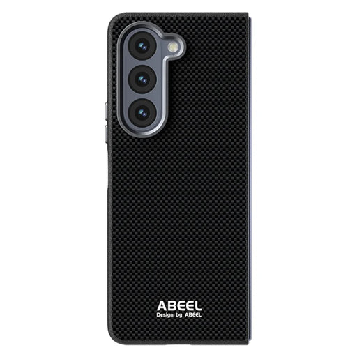 ABEEL For Samsung Galaxy Z Fold5 5G Magnetic Case Printed PC TPU Aluminum Alloy Leather Phone Cover - Black - 1