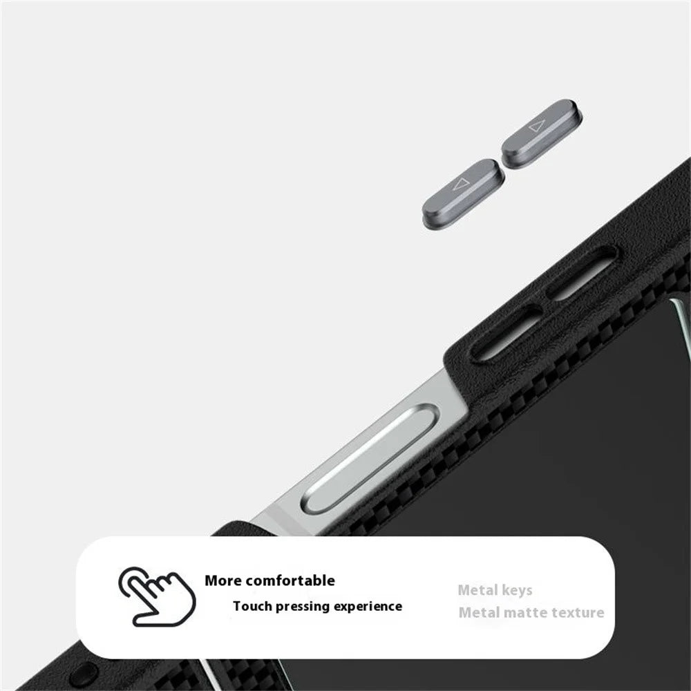 ABEEL For Samsung Galaxy Z Flip7 FE 5G / Z Flip6 5G Magnetic Case Printed PC TPU Aluminum Alloy Leather Phone Cover - Black - 6
