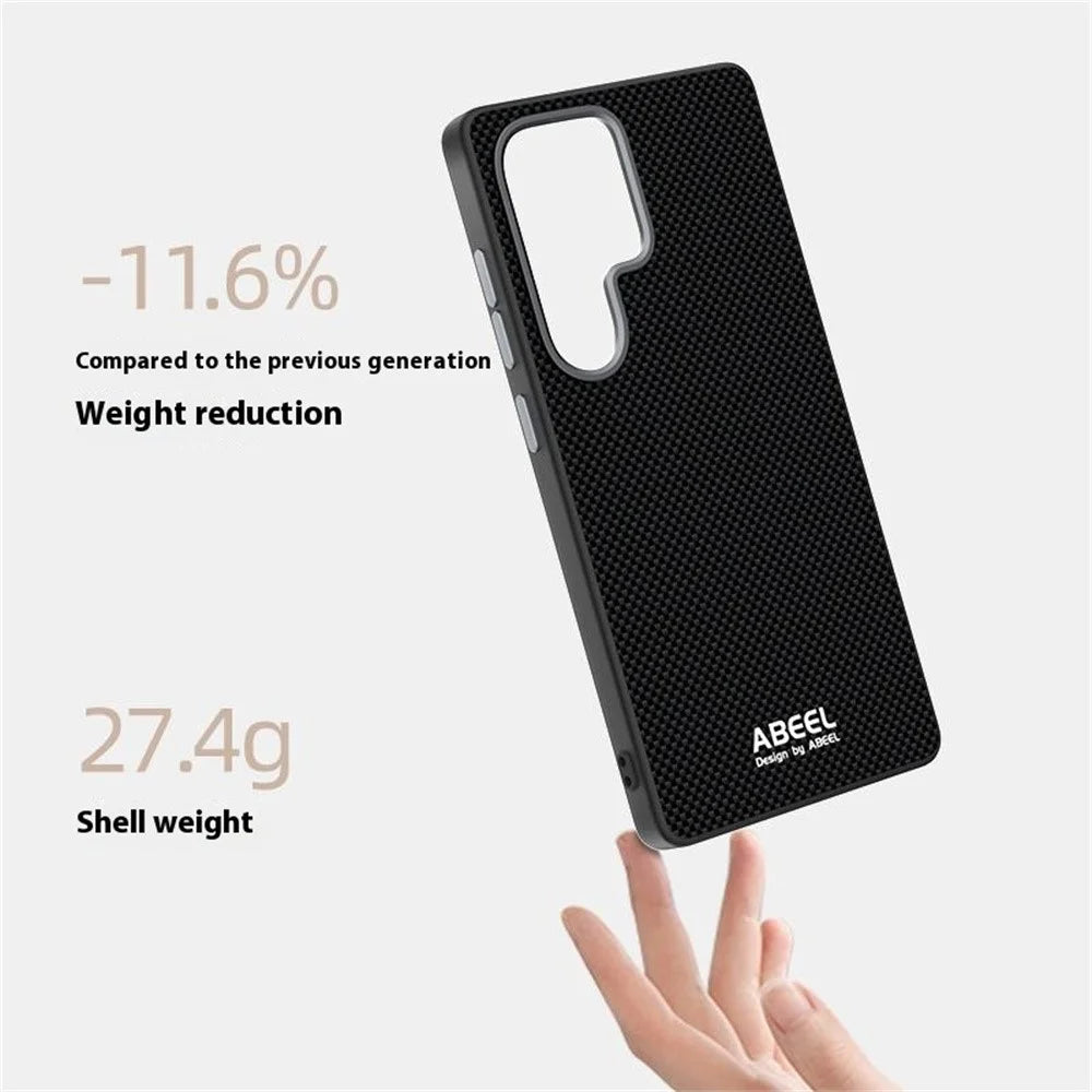 ABEEL For Samsung Galaxy S24 Ultra Magnetic Case Printed PC TPU Aluminum Alloy Leather Phone Cover - Black - 4