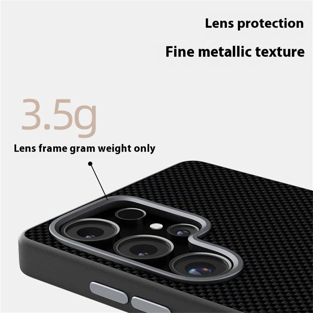 ABEEL For Samsung Galaxy S24 Ultra Magnetic Case Printed PC TPU Aluminum Alloy Leather Phone Cover - Black - 7