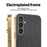 KADEM For Samsung Galaxy S24 Case Electroplating Silk Texture PU + TPU Phone Back Cover - Black - 3