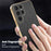 KADEM For Samsung Galaxy S25 Ultra Case Electroplating Silk Texture PU + TPU Phone Back Cover - Black - 6