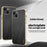 KADEM For iPhone 14 Case Electroplating Silk Texture PU + TPU Phone Back Cover - Black - 2