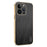 KADEM For iPhone 14 Pro Case Electroplating Silk Texture PU + TPU Phone Back Cover - Black - 1