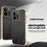 KADEM For iPhone 14 Pro Case Electroplating Silk Texture PU + TPU Phone Back Cover - Black - 2