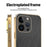 KADEM For iPhone 14 Pro Case Electroplating Silk Texture PU + TPU Phone Back Cover - Black - 3