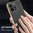 KADEM For iPhone 14 Pro Case Electroplating Silk Texture PU + TPU Phone Back Cover - Black - 6