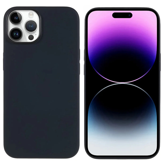 Liquid Silicone Phone Case for iPhone 14 Pro Max Anti-Fall Protective Case Scratch Resistant Phone Cover - Black - 2