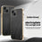 KADEM For iPhone 15 Case Electroplating Silk Texture PU + TPU Phone Back Cover - Black - 2