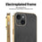 KADEM For iPhone 15 Case Electroplating Silk Texture PU + TPU Phone Back Cover - Black - 3
