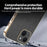 KADEM For iPhone 15 Case Electroplating Silk Texture PU + TPU Phone Back Cover - Black - 4