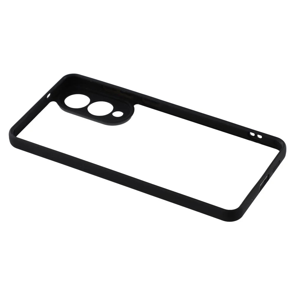 For Samsung Galaxy S25 Edge Phone Case TPU + Acrylic Clear Back Cover - Black - 4