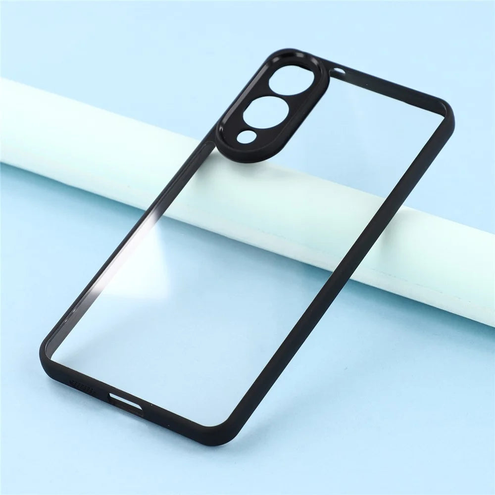 For Samsung Galaxy S25 Edge Phone Case TPU + Acrylic Clear Back Cover - Black - 5