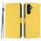 For Samsung Galaxy A26 5G Case Solid Color Wallet Leather Phone Cover with Strap - Lemon - 1