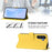 For Samsung Galaxy A26 5G Case Solid Color Wallet Leather Phone Cover with Strap - Lemon - 3