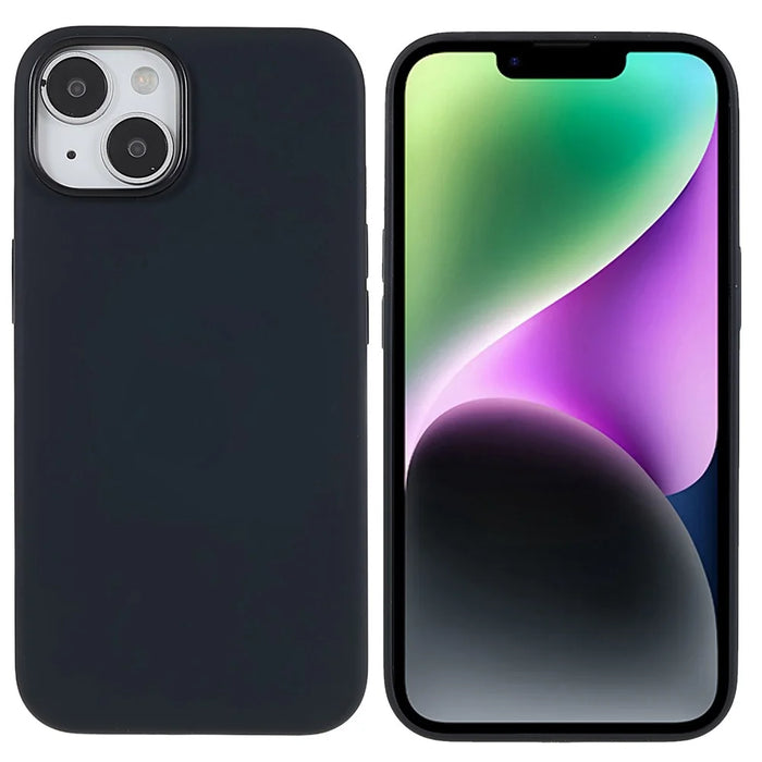 Slim Phone Case for iPhone 14 Plus Shockproof Liquid Silicone Case Anti-Fall Phone Cover - Black - 2