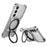 For Samsung Galaxy S24+ Case Kickstand Metal Bumper Magnetic Phone Cover - Silver / Silver - 2