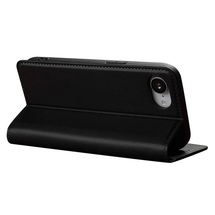 LC.IMEEKE L1 Series for iPhone 17e / 16e Case PU Leather Wallet Stand Protective Phone Cover - Black - 3
