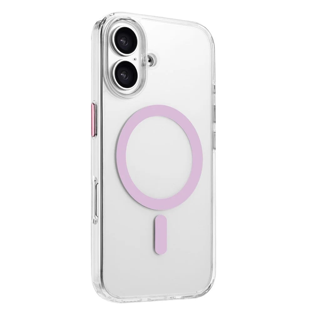 For iPhone 16 Case Compatible with MagSafe Clear PC + TPU Sealed Magnetic Phone Cover - Pink - 2