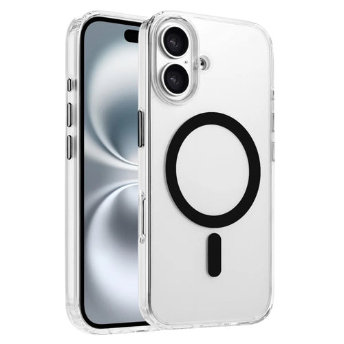 For iPhone 16 Plus Case Compatible with MagSafe Clear PC + TPU Sealed Magnetic Phone Cover - Black - 1