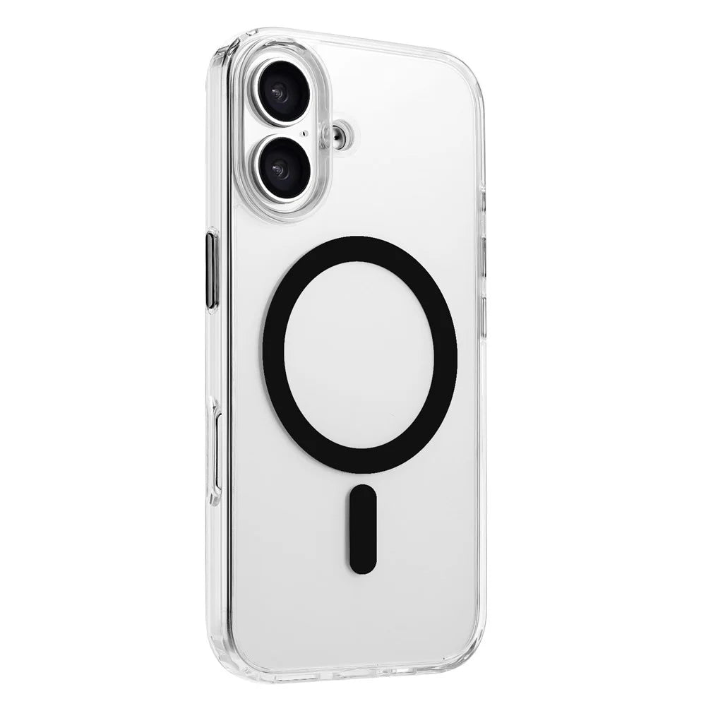 For iPhone 16 Plus Case Compatible with MagSafe Clear PC + TPU Sealed Magnetic Phone Cover - Black - 3