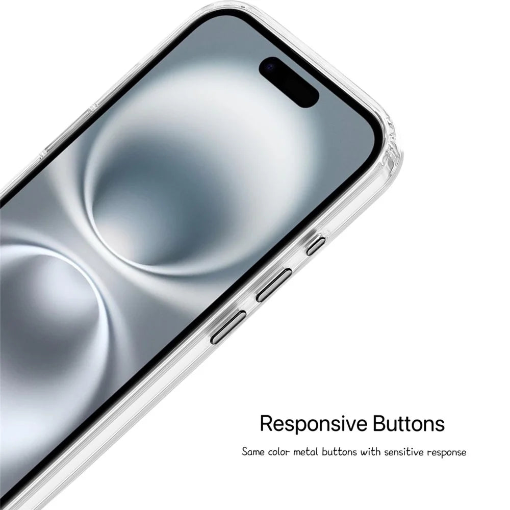 For iPhone 16 Plus Case Compatible with MagSafe Clear PC + TPU Sealed Magnetic Phone Cover - Black - 6
