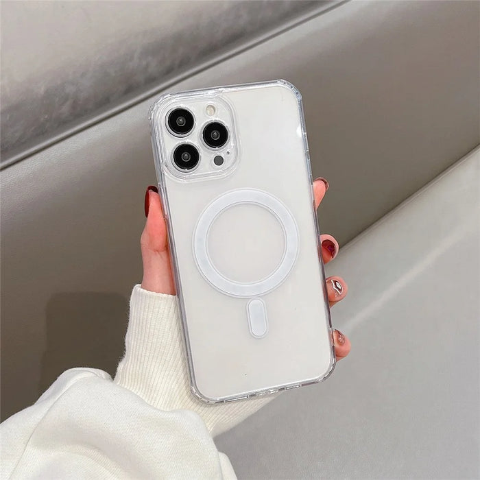 For iPhone 15 Pro Max Magnetic Case Precision Cutouts Shockproof Clear Phone Cover - 2