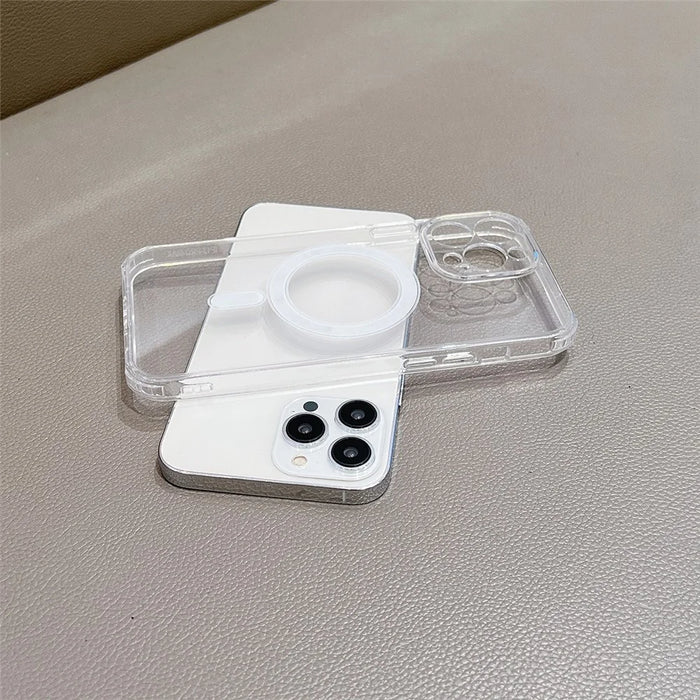For iPhone 15 Pro Max Magnetic Case Precision Cutouts Shockproof Clear Phone Cover - 3