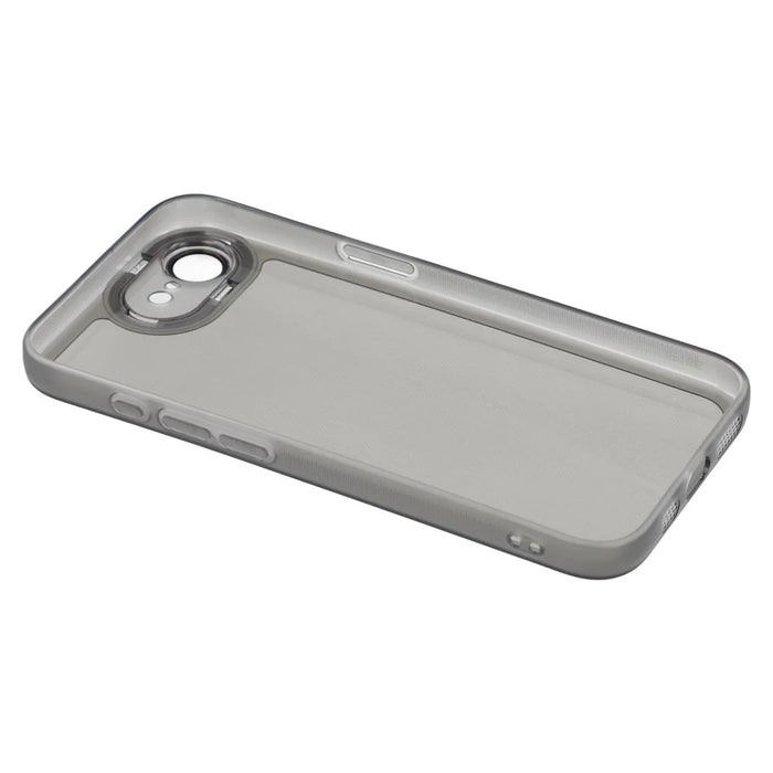 For iPhone 17e / 16e Case Electroplated Camera Frame TPU Phone Cover - Transparent Black - 6