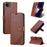 AZNS For iPhone 17e / 16e Case Anti-Scratch PU Leather Stand Wallet Phone Cover - Brown - 5