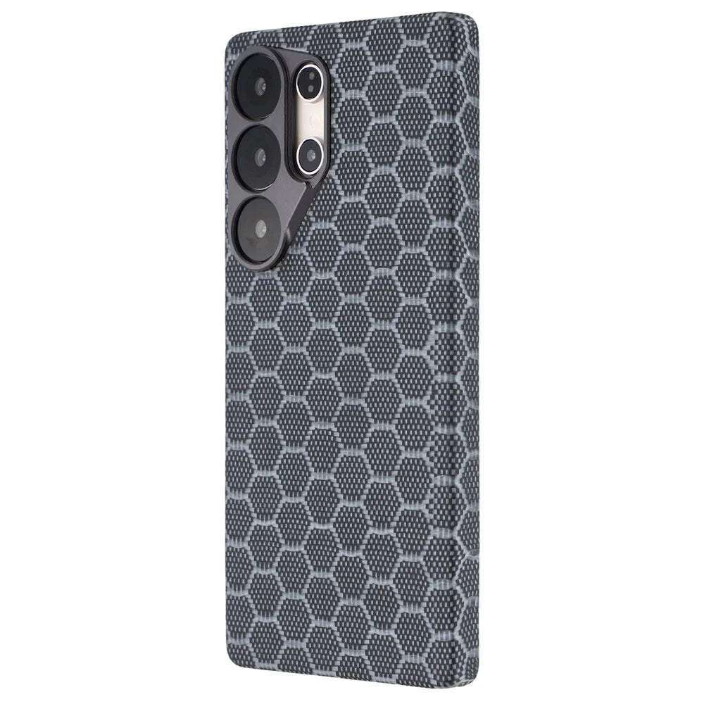 For Samsung Galaxy S25 Ultra Magnetic Case Aramid Fiber Honeycomb Texture Phone Cover - 4