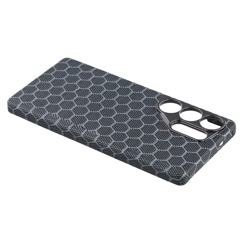 For Samsung Galaxy S25 Ultra Magnetic Case Aramid Fiber Honeycomb Texture Phone Cover - 6