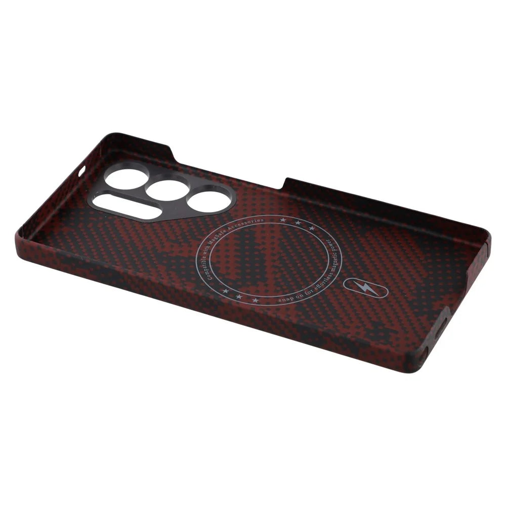 For Samsung Galaxy S25 Ultra Magnetic Case Precise Cutouts Camouflage Pattern Aramid Fiber Phone Cover with Metal Lens Frame - 5