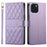 For iPhone 15 Case Rhombus Stitching Wallet Stand Leather Phone Cover with Long  /  Short Strap - Purple - 1
